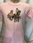 Preview: S & P Kinder Kurzarm-Shirt Rosa und hellblau mit Pferdemotiv