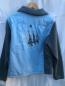 Preview: JX Reitjacke Lilly hellblau mit grauen Strickärmeln Gr. XL
