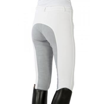Preview: HKM Damen Turnierreithose weiß mit grauem Vollbesatz Gr. 40 und 46