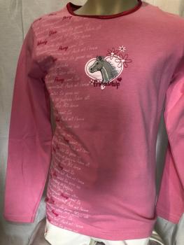 S & P Kinder Langarm-Shirt Wendy Altrosa Gr. 152 mit Pferdemotiv