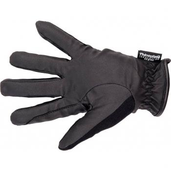 Preview: HKM Winter-Reithandschuhe aus Lederimitat schwarz