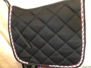 EQUI-THÈME Schabracke schwarz mit karo Einfassung Dressur