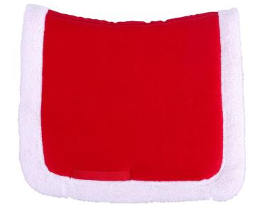HKM Weihnachtsschabracke UNI Rot mit weißem Fellrand
