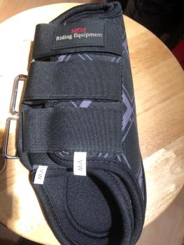 HKM 2er Springgamaschen Neopren schwarz/grau Vollblut/Warmblut