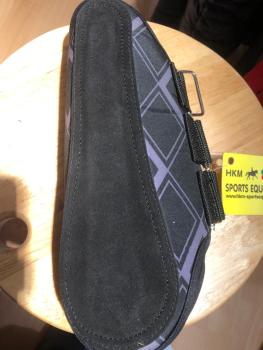 Preview: HKM 2er Springgamaschen Neopren schwarz/grau Vollblut/Warmblut