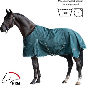HKM Weidedecke 600D mit Polarfleecefutter Turin Dunkelgrün 165 cm