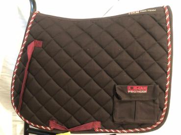 HKM Schabracke Pro Team mit aufgesetzter Tasche Dunkelbraun Vielseitigkeit Pony