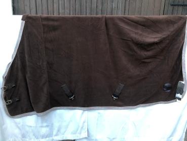 BR Abschwitzdecke Fashion Dunkelbraun mit karierter Borte 145 cm