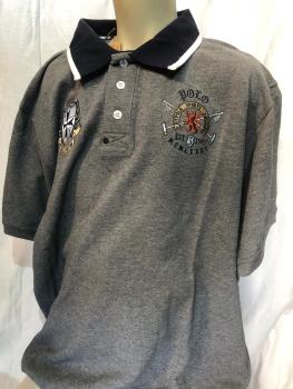 HV Polo Herren Kurzarm Poloshirt Beil Grau Melange Gr. XL