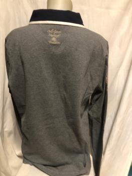 Preview: HV Polo Poloshirt Langarm Ilze Gr. XL Grau Melage