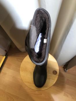 Preview: HKM Winterreitstiefel Fettleder mit seitlicher Schnürrung Braun Gr. 40