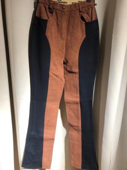 HKM Jodhpurreithose Schwarz mit Braunem Vollbesatz Gr. 36