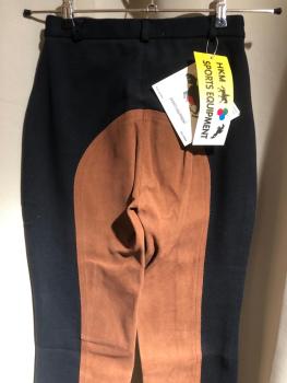 Preview: HKM Jodhpurreithose Schwarz mit Braunem Vollbesatz Gr. 36