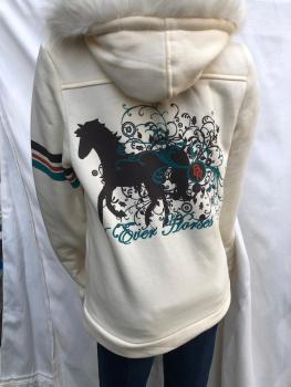 Preview: BR Sweatjacke mit Kapuze Creme Gr. 158