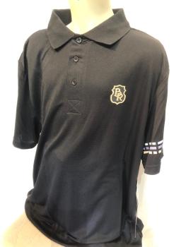 BR Poloshirt Herren Funktionsmaterial Schwarz