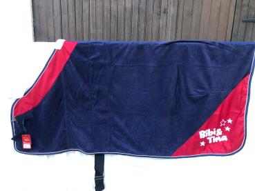 HKM Abschwitzdecke Bibi & Tina dunkelblau/Rot 145 cm