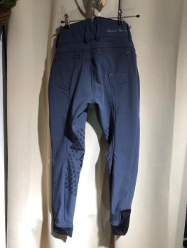 Preview: HKM Wintersoftshell Reithose Lauria Garelli dunkelblau Silikon-3/4Besatz Gr. 18