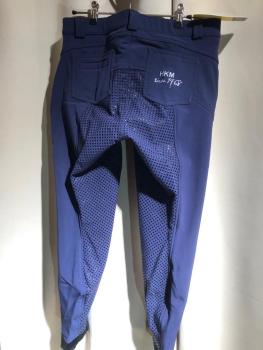 Preview: HKM Wintersoftshell Reithose Lauria Garelli dunkelblau Silikon-Vollbesatz Gr. 42