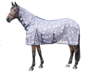 HKM Fliegendecke -Stars Combo- grau 135 cm