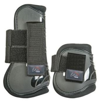 HKM Springgamaschen und Streichkappen, 4er Set schwarz Full