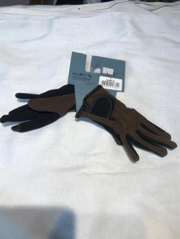 HKM Reithandschuh Professional braun/schwarz Kinder Gr. 6