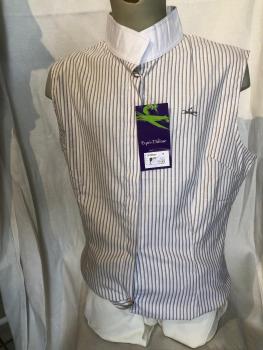Equitheme Turnierbluse gestreift ohne Ärmel Gr. S