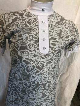 Equitheme Turniershirt Barock grau/weiß Gr. XS