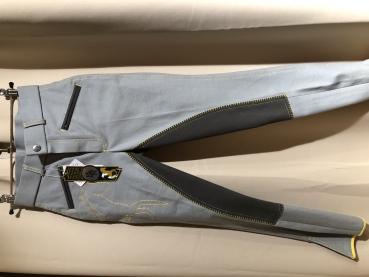 BR Reithose 4Ever 3/4 Besatz Grau Gr. 140, 152, 164