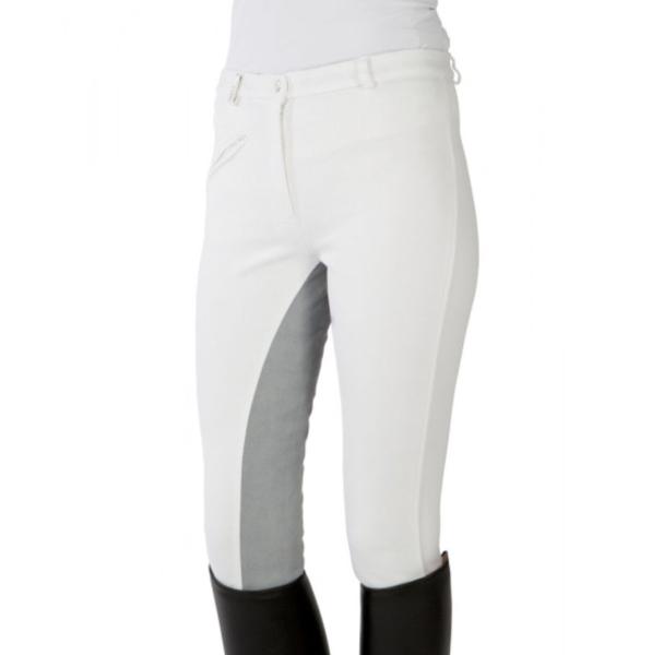 HKM Damen Turnierreithose weiß mit grauem Vollbesatz Gr. 40 und 46