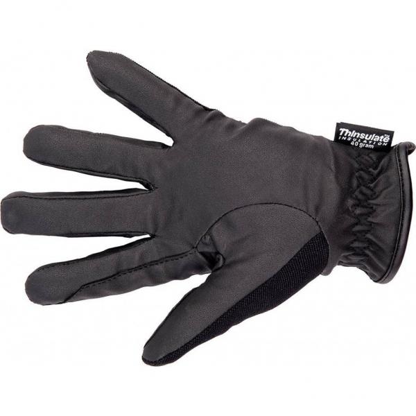 HKM Winter-Reithandschuhe aus Lederimitat schwarz