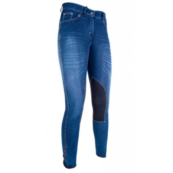 HKM Reithose -Summer Denim- Alos Kniebesatz Gr. 76 und 40