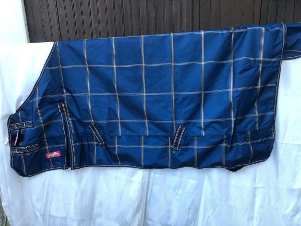 BR  Regendecke Premiere mit Fleece Futter 600D Blau kariert 135 cm