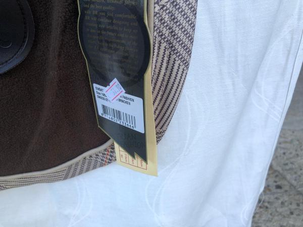 BR Abschwitzdecke Fashion Dunkelbraun mit karierter Borte 145 cm