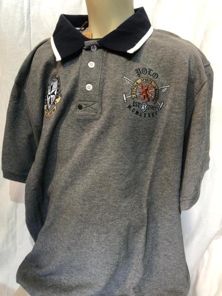 HV Polo Herren Kurzarm Poloshirt Beil Grau Melange Gr. XL