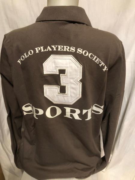 HV Polo Poloshirt Langarm Saline Gr. L Dark Taupe