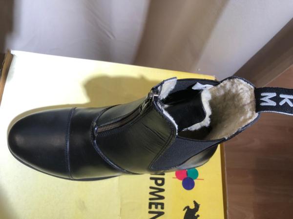 HKM Jodhpurschuh Reißverschluß mit Teddyfutter schwarz Gr. 37