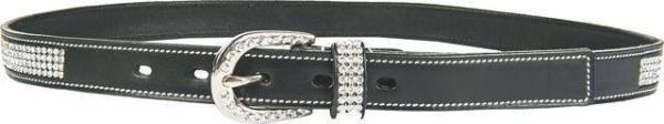HKM Gürtel schwarz mit Strass 75-85 cm