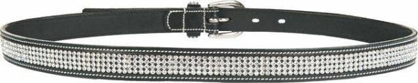 HKM Gürtel schwarz mit Strass 75-85 cm