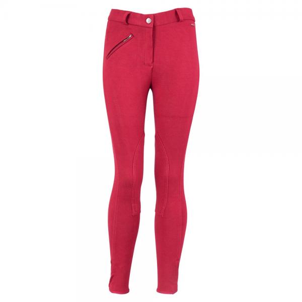 BR Premiere Reithose Tulip Kinder Stoff-Kniebesatz Rot Gr. 140, 146