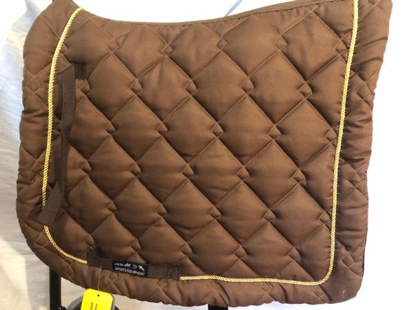 HKM Schabracke Gently  Dressur dunkelbraun mit goldener Kordell