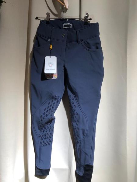HKM Wintersoftshell Reithose Lauria Garelli dunkelblau Silikon-3/4Besatz Gr. 18