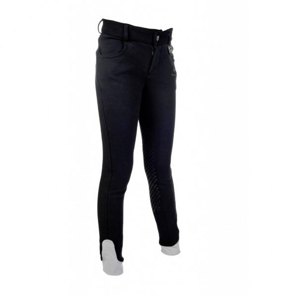HKM Reithose -Kids Easy- Silikon-Kniebesatz Mittelblau Gr. 146
