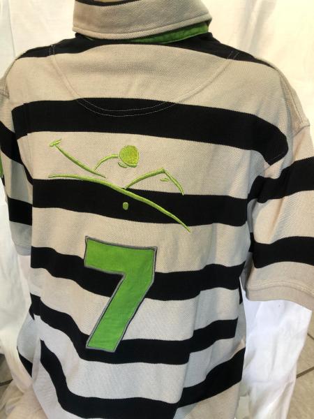 Equitheme Herren Poloshirt Stripe grau/schwarz gestreift Gr. L