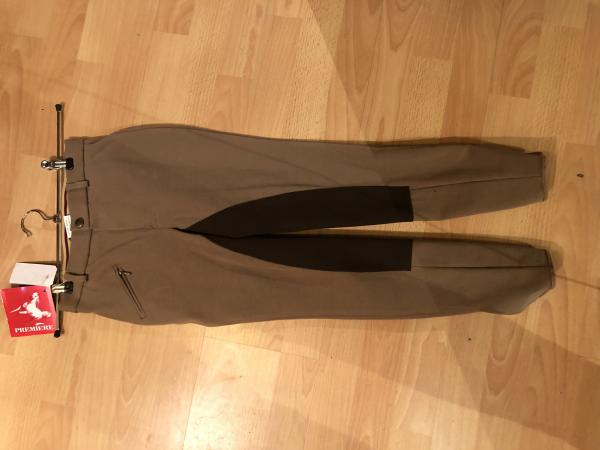 BR Premiere Reithose Woven Vollbesatz hellbraun Gr. 140, 152