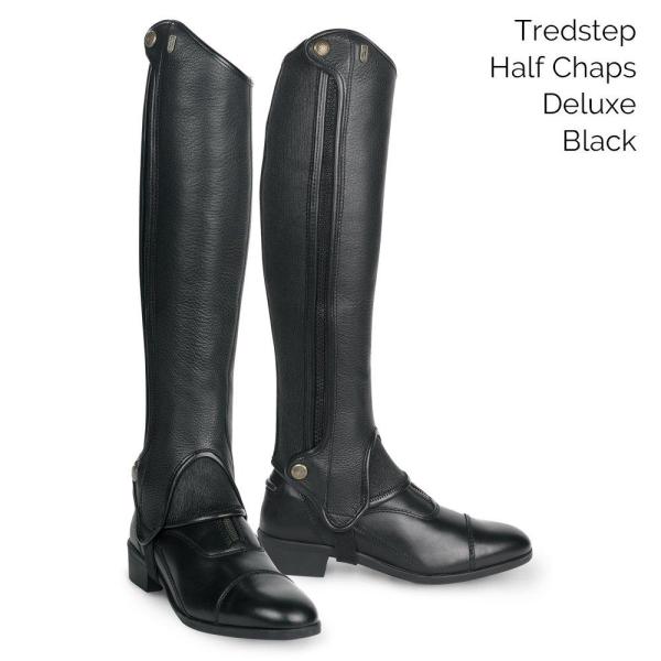 Tredstep Glattlederchaps "Deluxe" schwarz Höhe 47 Weite 35 cm